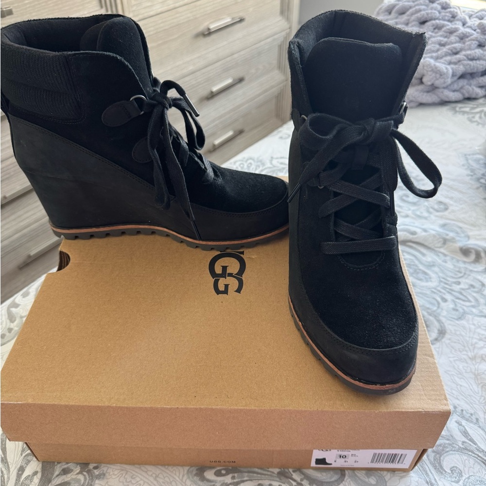 UGG Black Wedge Boots